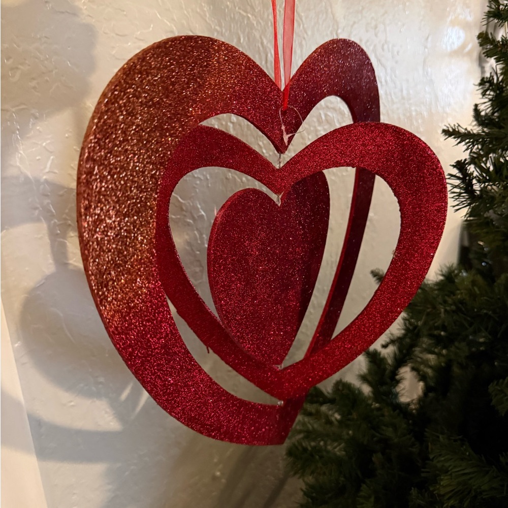 Valentines days Composite wood Swirling Hearts hanging plaques